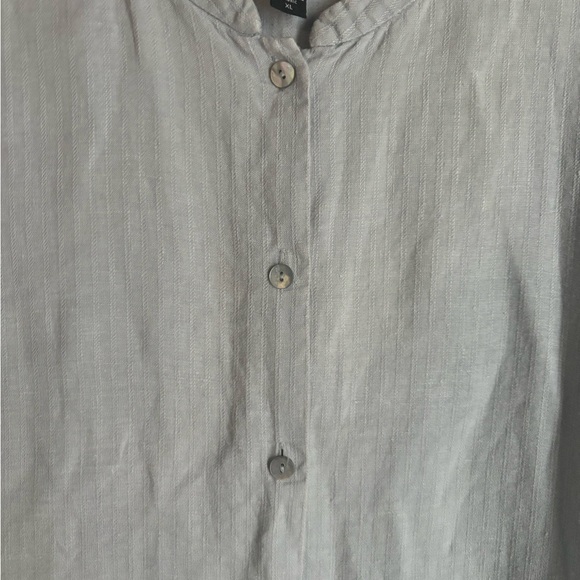 Eileen Fisher 100% Linen Button Blue Dress Size XL - Picture 3 of 5